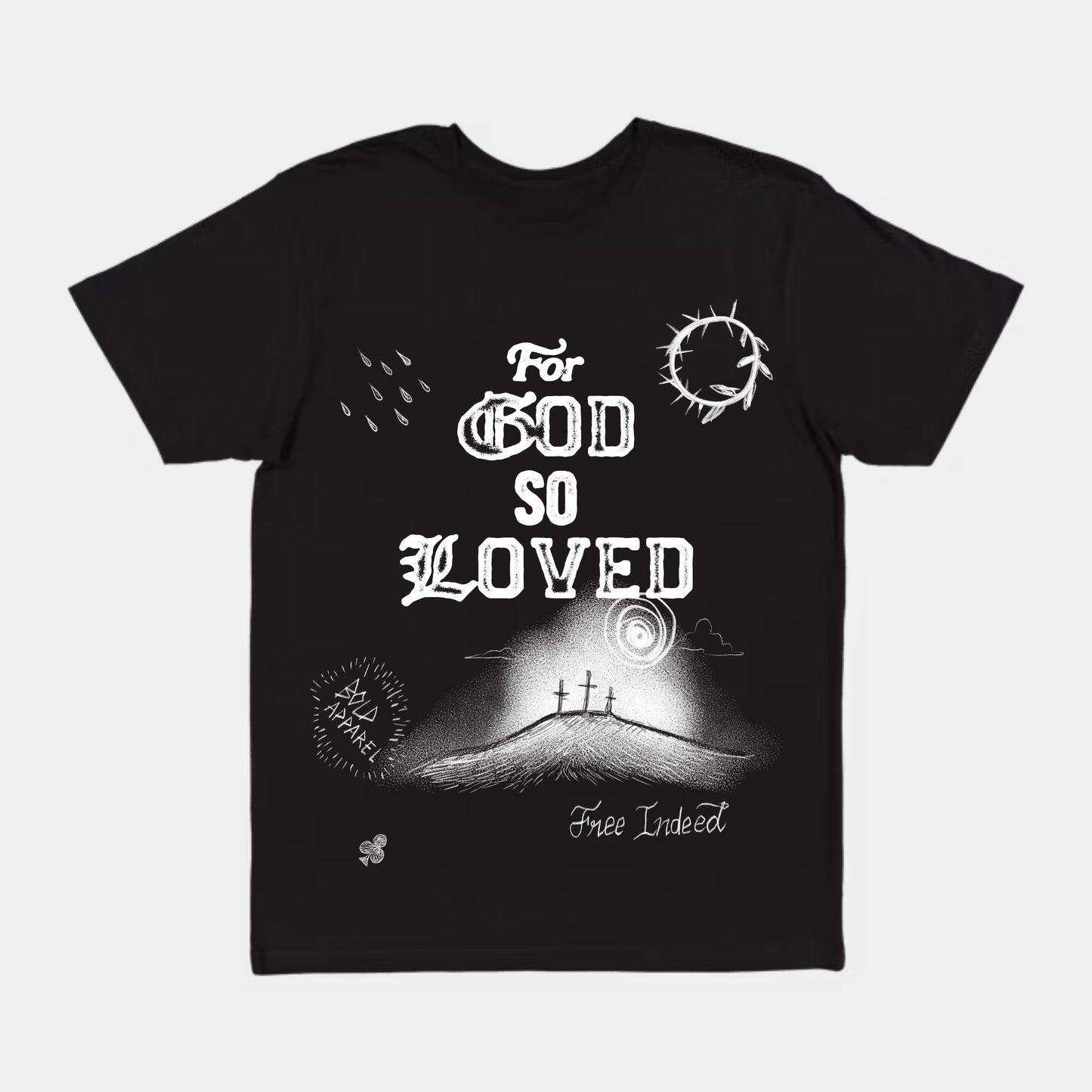 For God So Loved Tee || Black/Lightweight
